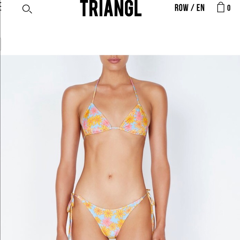 Triangl Vinca Sky Floral Velvet String Bikini